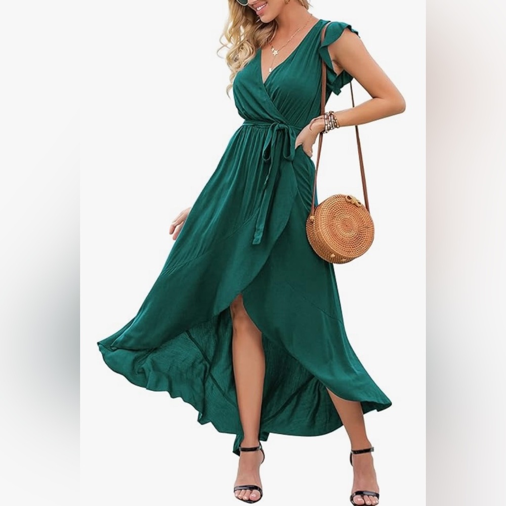 Cross V Neck Flowy Maxi Dress from Amazon